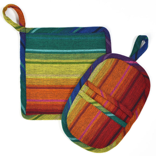 Mayamam Weavers Potholder Gift Set | Country French Stripes One Size