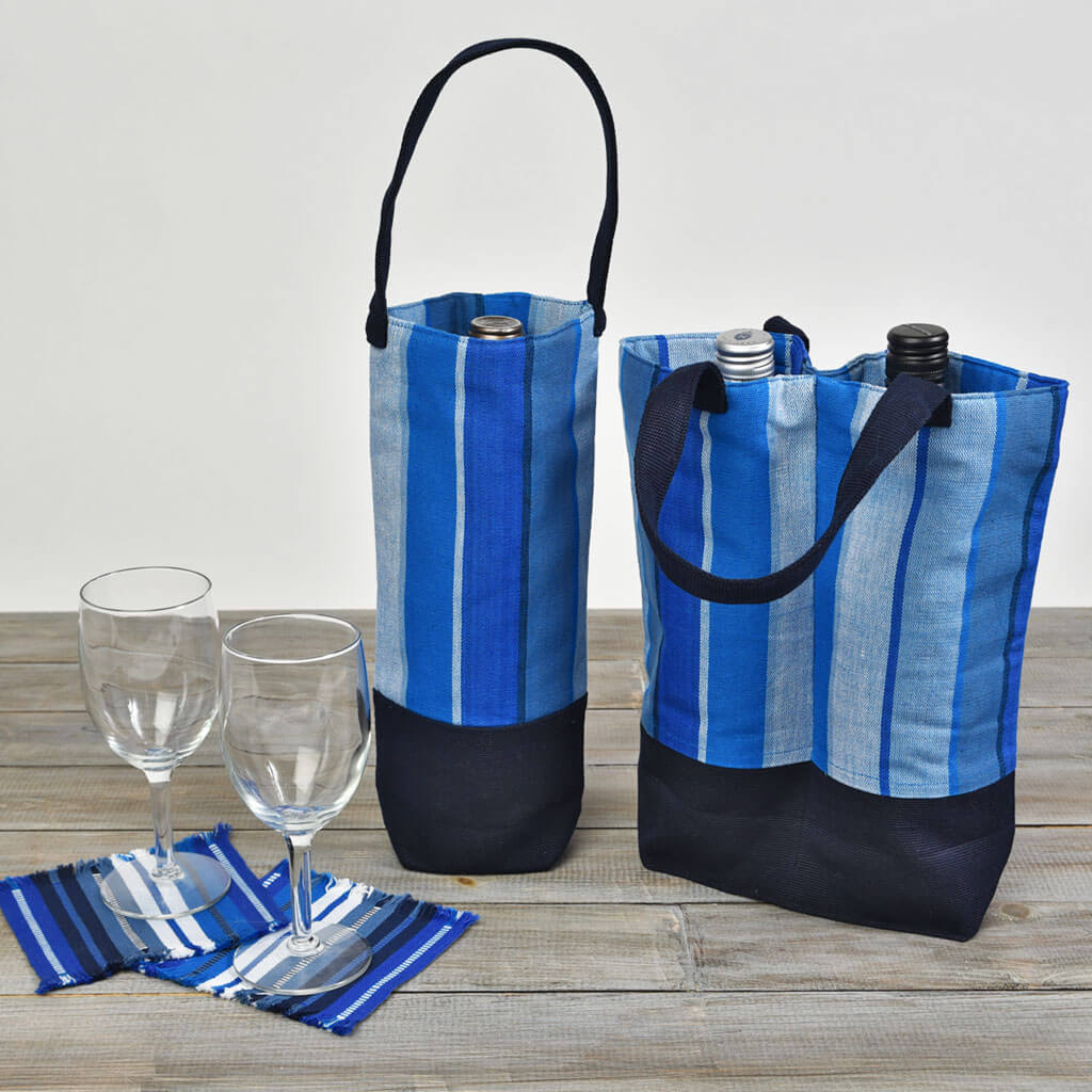 Wine Totes | Stormy Blues