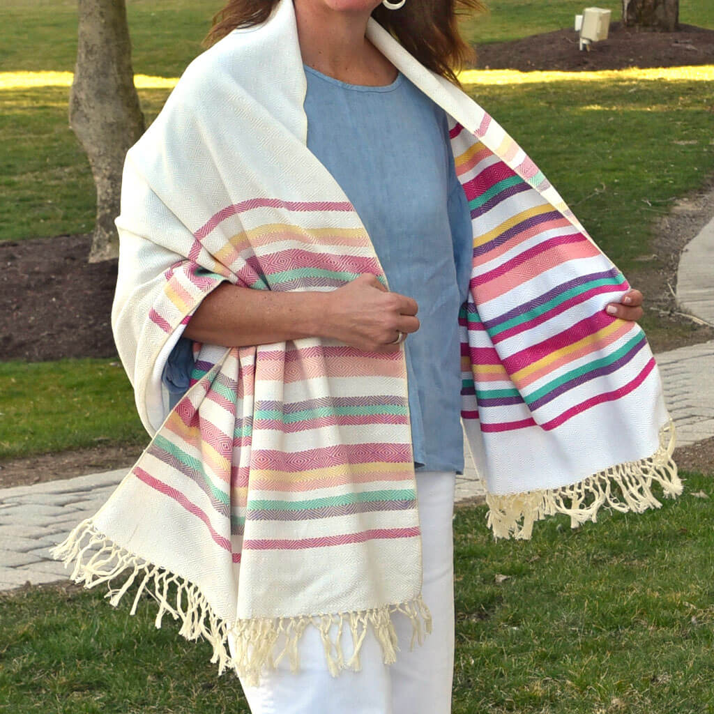 Hand Woven Border Wraps | Unicorn Shawl