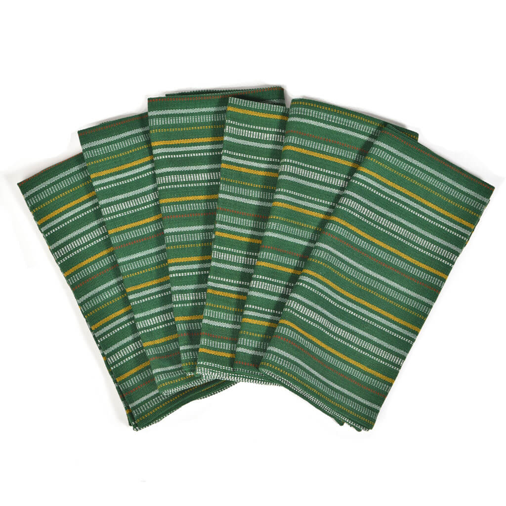 Hand Woven Table Napkins | Poblano Stripe