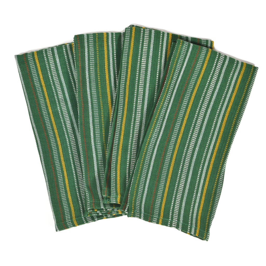 Hand Woven Table Napkins | Poblano Stripe