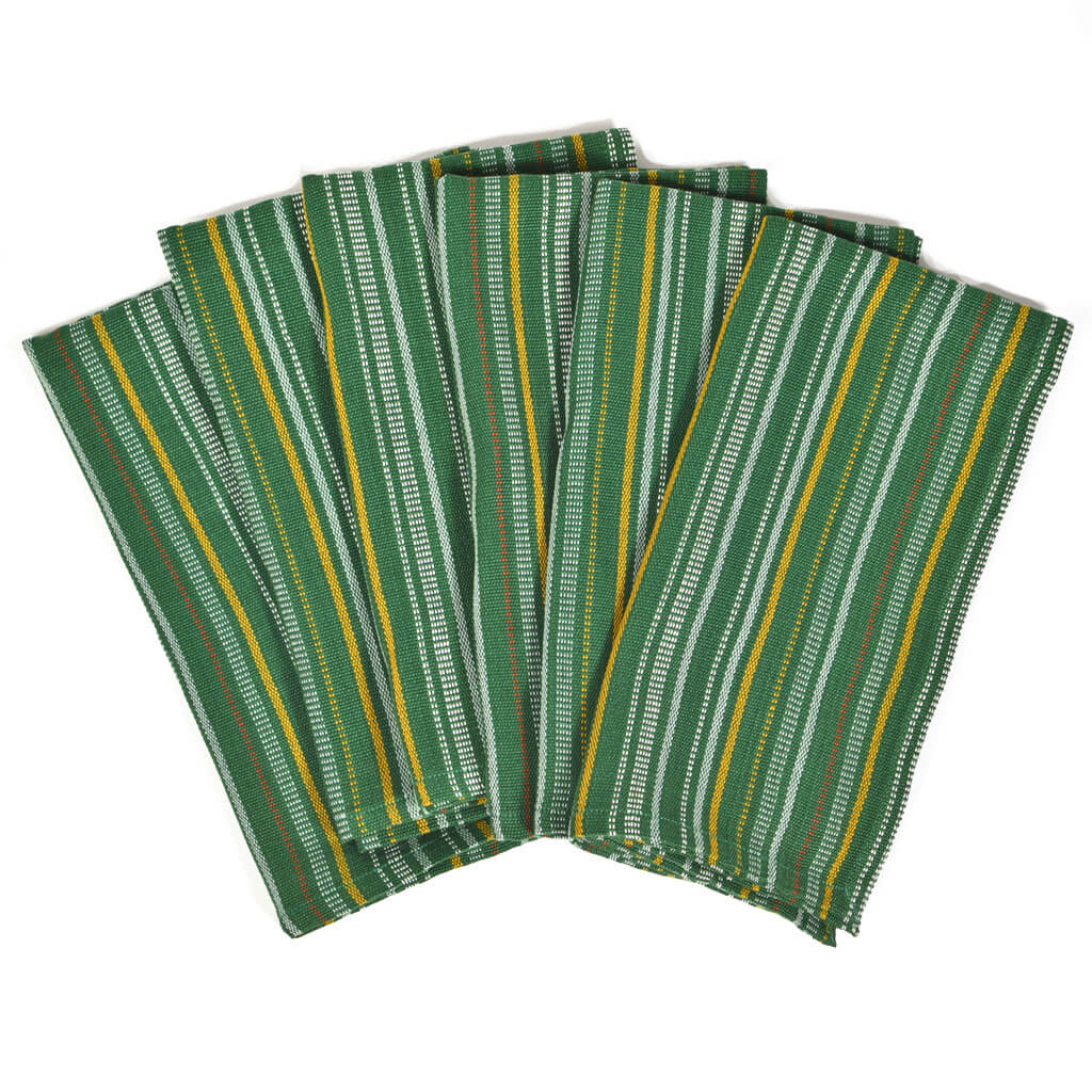 Hand Woven Table Napkins | Poblano Stripe