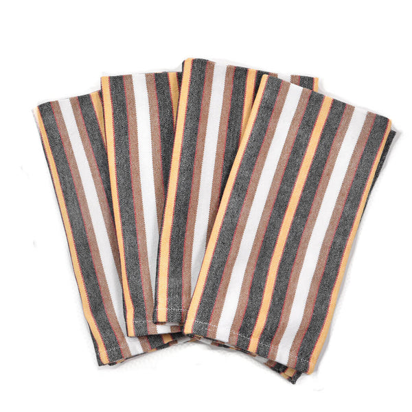 Brown Stripe Hand Woven Table Napkins Fair Trade Mayamam Weavers