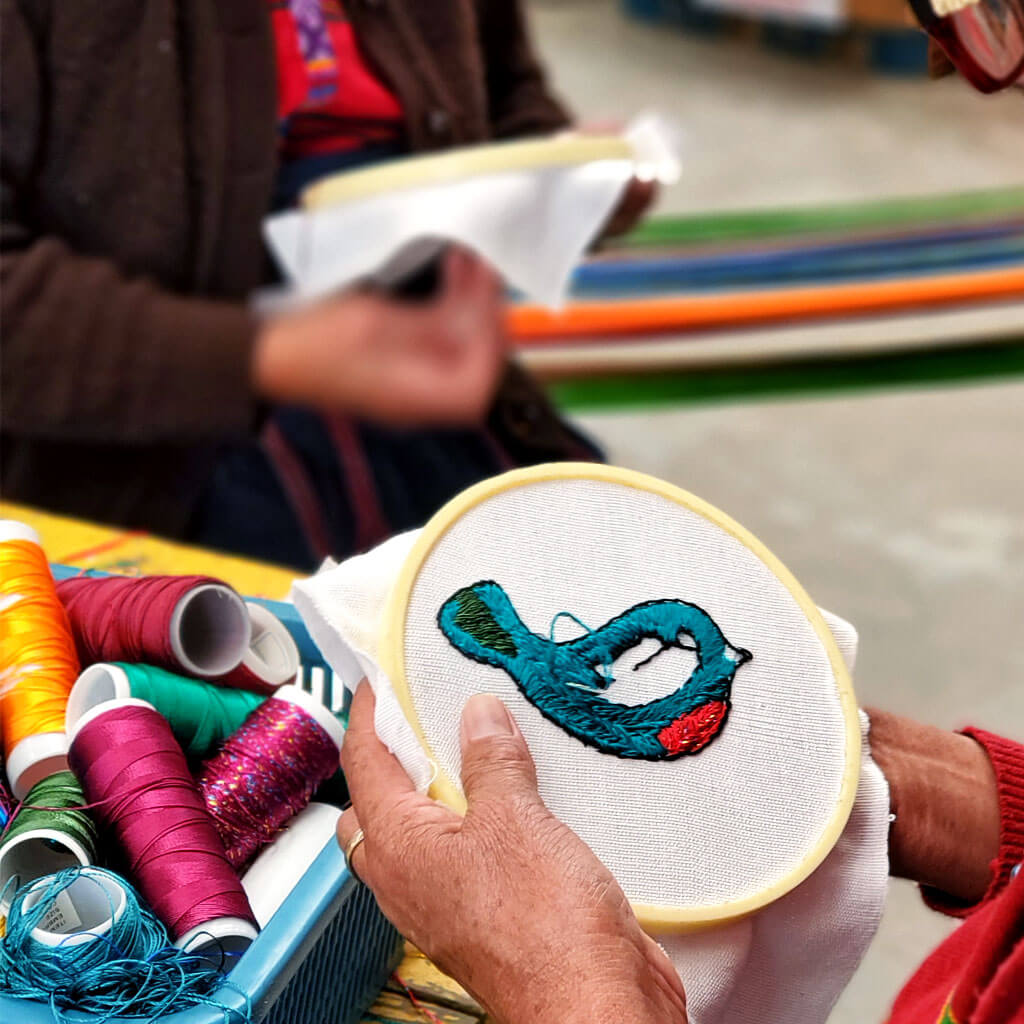 Hand Embroidered Christmas Ornaments | Dove