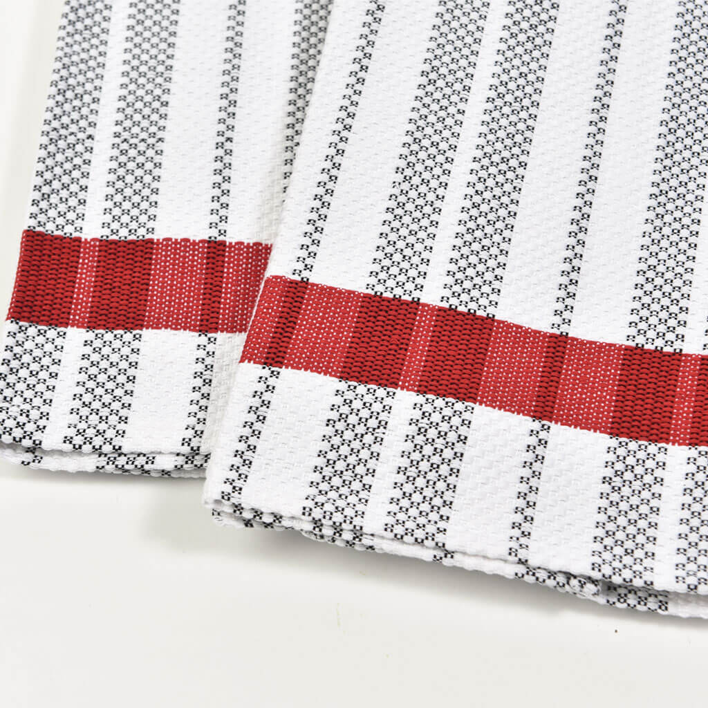 Hand Woven Black & White Stripe Dish Towels Fair Trade Mayamam Weavers