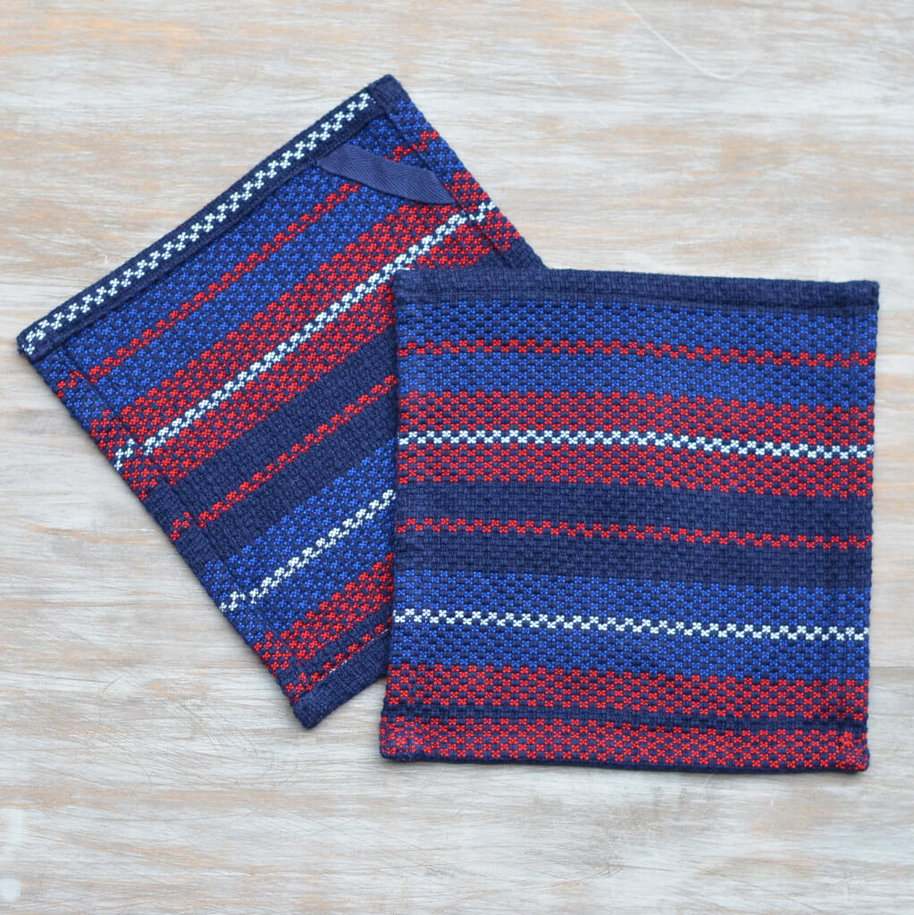 Hache Dish Towels Red & White Stripes with Border Fair Trade - Mayamam  Weavers