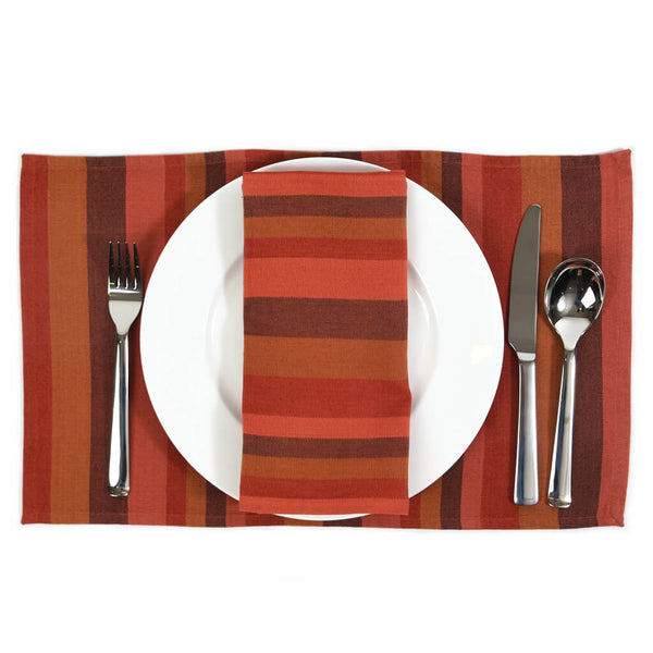 Pumpkin Stripe Handwoven Dish Towels Fair Trade Mayamam Weavers