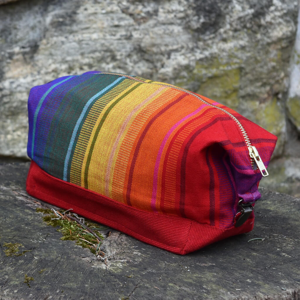 Beautiful Rainbow Stripe Travel Bag or Purse; Waterproof Fabric