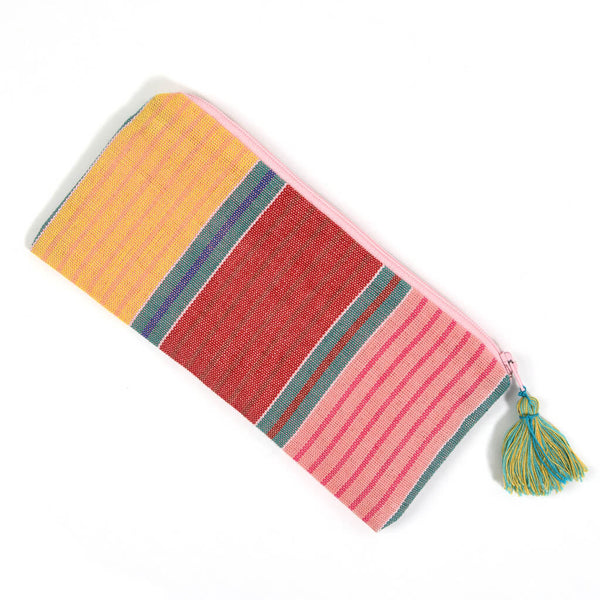 Pencil Case  Black & Gray Stripe - Mayamam Weavers